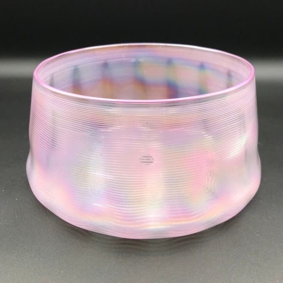 Vintage Benjamin Moore Hand Blown Iridescent Pink Bowl Dish Pilchuck Glass - Picture 2 of 11
